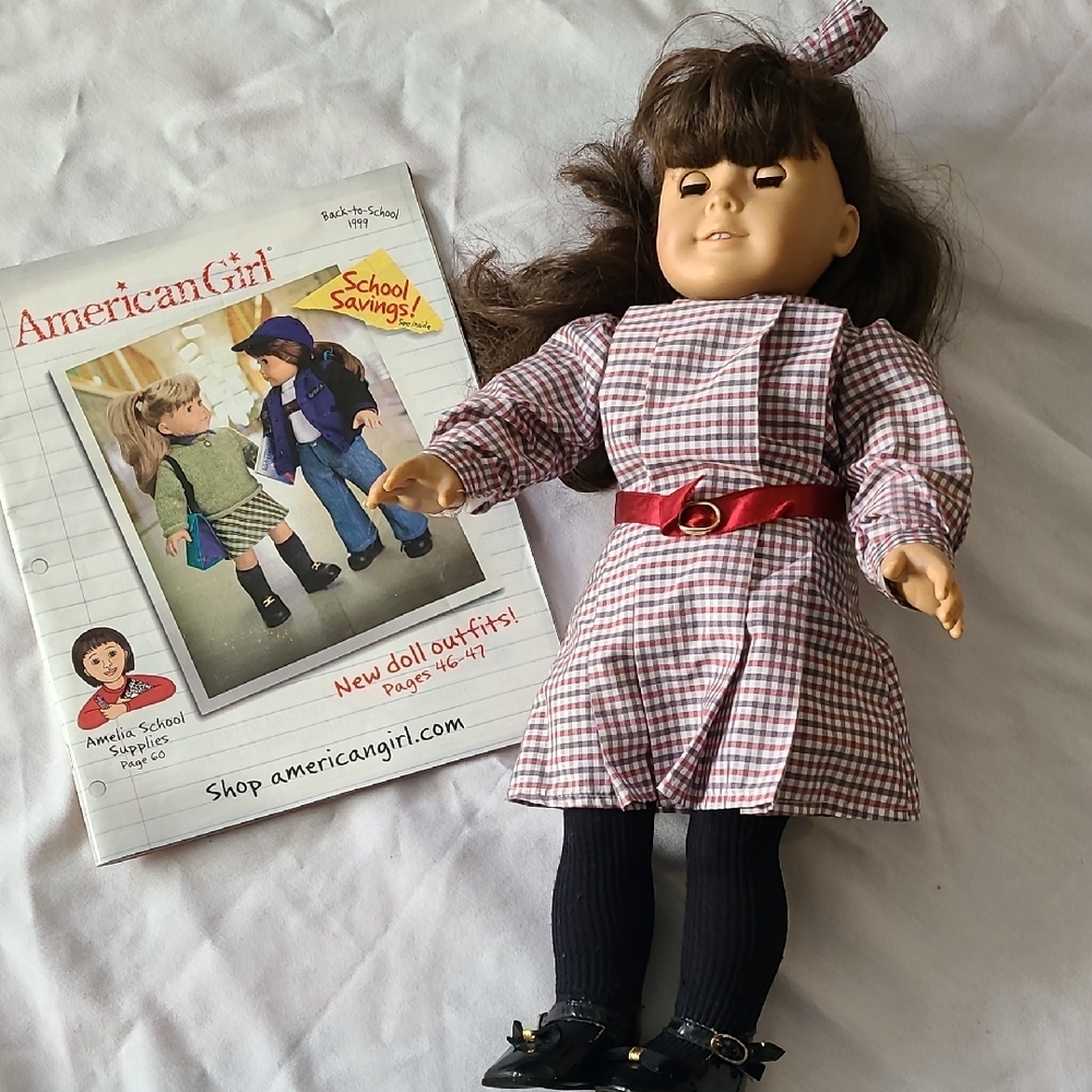 American Girl Doll with Red and Black Outfit